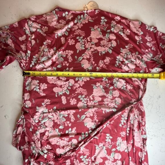 Flora Nikrooz Jacqueline Travel Set Sz L Brick Floral 3 Pc Robe Cami Shorts NEW - Picture 13 of 15